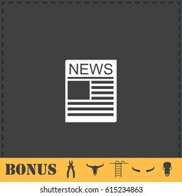News icon flat. Simple vector symbol and bonus icon