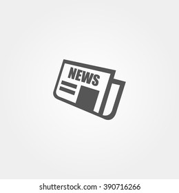 News icon in flat style grey  color