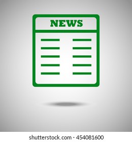 News icon. Flat style.Grey background. Vector illustration.