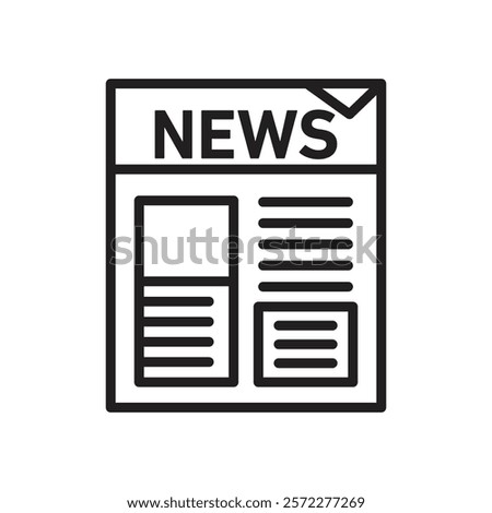 News icon Flat vector set outline