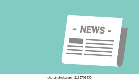 News icon and green background. Vector.