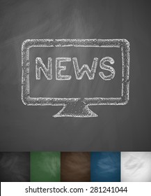 news icon. Hand drawn vector illustration. Chalkboard Design