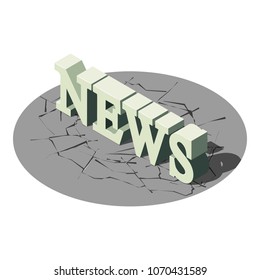 News icon. Isometric illustration of news vector icon for web