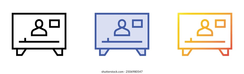 news icon. Linear, Blue Fill and Gradient Style Design Isolated On White Background