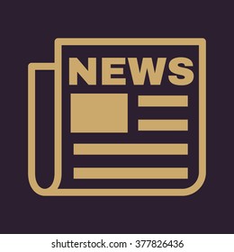 The news icon. Newspaper symbol. Flat Vector illustration