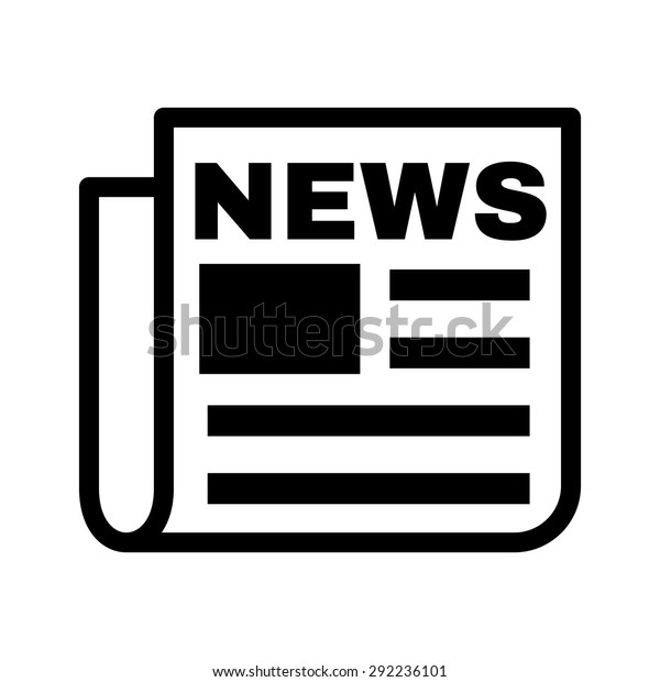 News Icon Newspaper Symbol Flat Vector Shutterstock