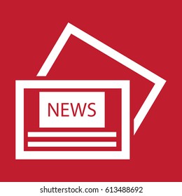 News icon on red background