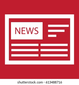 News icon on red background