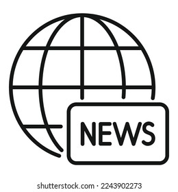 News icon outline vector. Camera tv. Media reporter