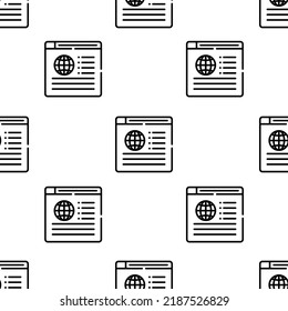 News Icon Pattern. Seamless News Pattern On White Background.