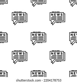 News Icon Pattern. Seamless News Pattern On White Background.