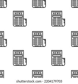 News Icon Pattern. Seamless News Pattern On White Background.