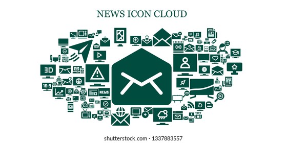 news icon set. 93 filled news icons.  Collection Of - Email, Television, Old tv, Billboard, Sent, Tv, Blogger, Paper plane, Worlwide, Newspaper, News report, Interface, Rss, reporter