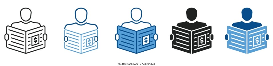 Conjunto de iconos de Noticias en varios estilos