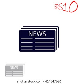 News icon. Simple black vector symbol. Logo for web. Image for business.