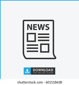 news icon. simple outline news vector icon. on white background.