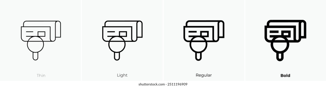 ícone notícias. Design fino, leve, regular e negrito, isolado no fundo branco