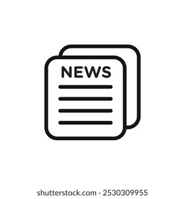 News icon Thin line art isolated