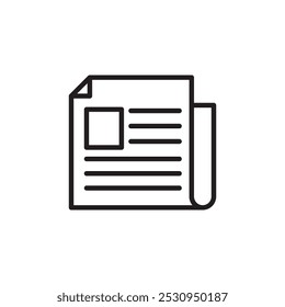 News icon Thin line flat illustration