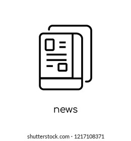 news icon. Trendy modern flat linear vector news icon on white background from thin line collection, outline vector illustration