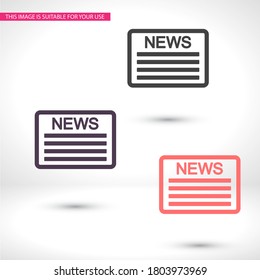news icon Vector  Eps 10 Lorem Ipsum Flat Design information daily business