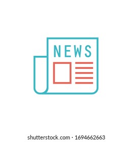news icon vector illustration two color line style design. isolated on white background