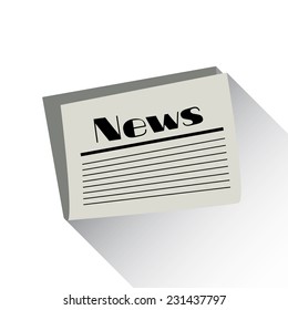 News icon. Vector newspaper icon. Flat design