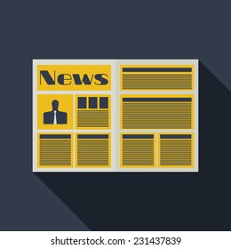 News icon. Vector newspaper icon. Flat design