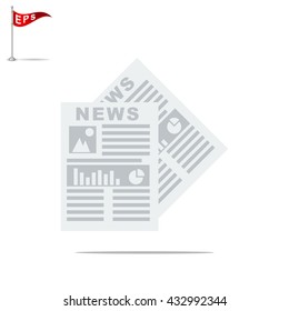 News icon, vector Newspaper icon, isolated mass media icon