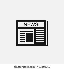 News icon vector, solid illustration, pictogram isolated on white