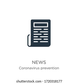 News icon vector. Trendy flat news icon from Coronavirus Prevention collection isolated on white background. Vector illustration can be used for web and mobile graphic design, logo, eps10