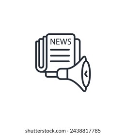 news icon. vector.Editable stroke.linear style sign for use web design,logo.Symbol illustration.