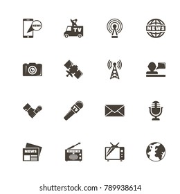 News icons. Perfect black pictogram on white background. Flat simple vector icon.