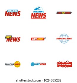 News icons set. flat set of 9 news vector icons for web isolated on white background