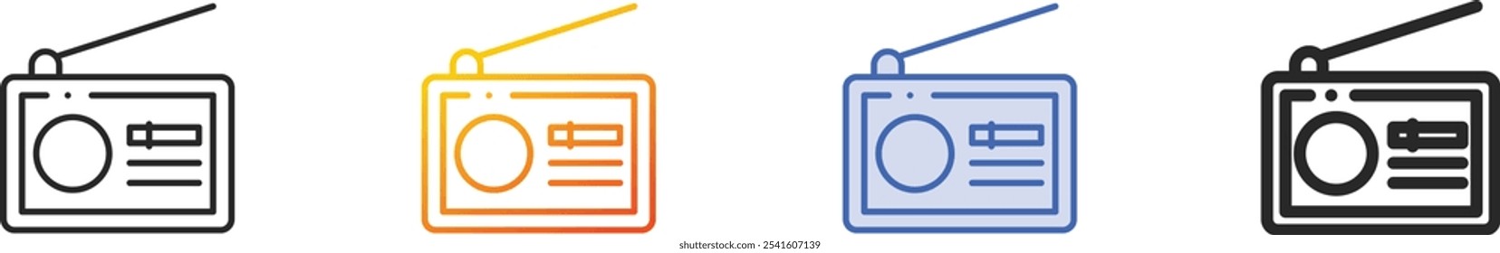 news icon.Thin Linear, Gradient, Blue Stroke and bold Style Design Isolated On White Background