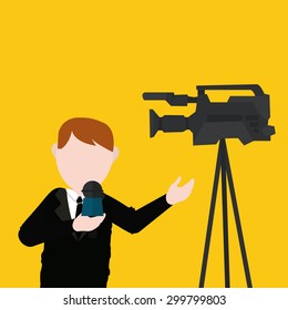 news illustration over color background
