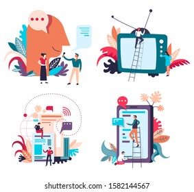 News and information broadcasting via devices and media outlets