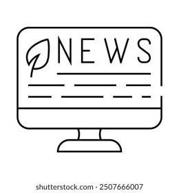 news internet chia cryptocurrency line icon vector. news internet chia cryptocurrency sign. isolated contour symbol black illustration