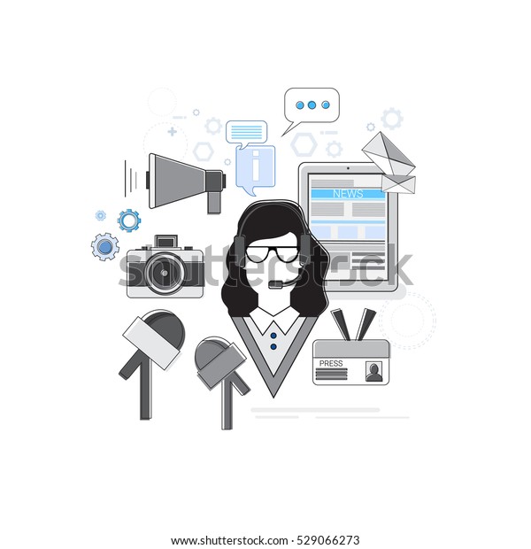 News Internet Portal Application Web Banner Stock Vector Royalty