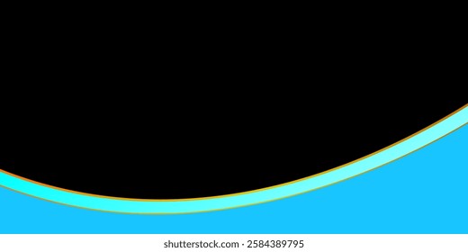 News intro title information reveal transition type lower third motion graphic. Black abstract background with gold lines in the wave blue smooth for title reveal cable tv, channel promotion