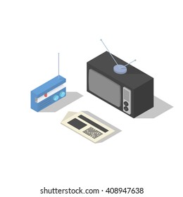 News isometric concept vector illustration