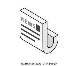 News isometric design icon. Vector web illustration. 3d colorful concept