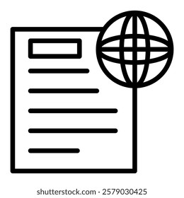 News Journal  Outline Icon Element For Design