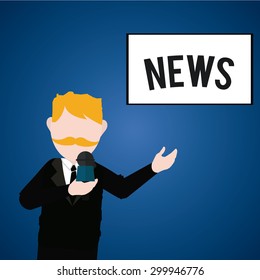 news or journalist illustration over color background