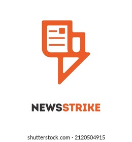 News of lightning strike isolated on a white background. simple sign news icon