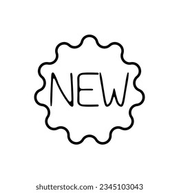 News line icon. Goods, store opening, groceries, money, services, purchase. Vector black line icon on white background for Business