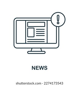 News line icon. Monochrome simple News outlineicon for templates, web design and infographics