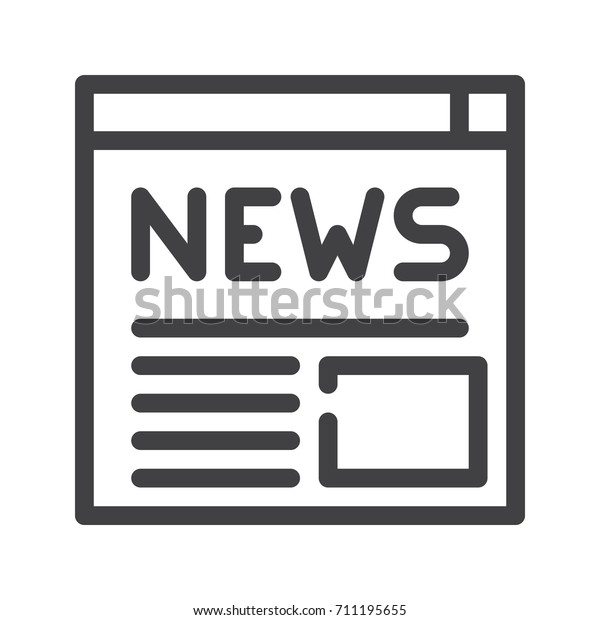 News Line Icon Outline Vector Sign Stock Vector (Royalty Free) 711195655