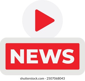 News Live Media Icon Vector Flat Illustration