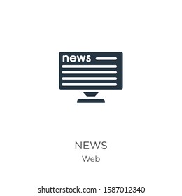 News logo icon vector. Trendy flat news logo icon from web collection isolated on white background. Vector illustration can be used for web and mobile graphic design, logo, eps10
